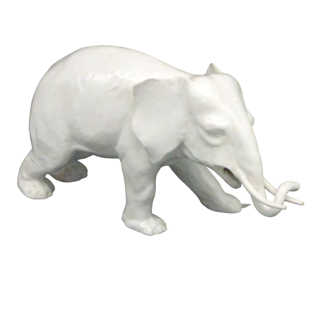 Large Elephant Sculpture in white earthenware