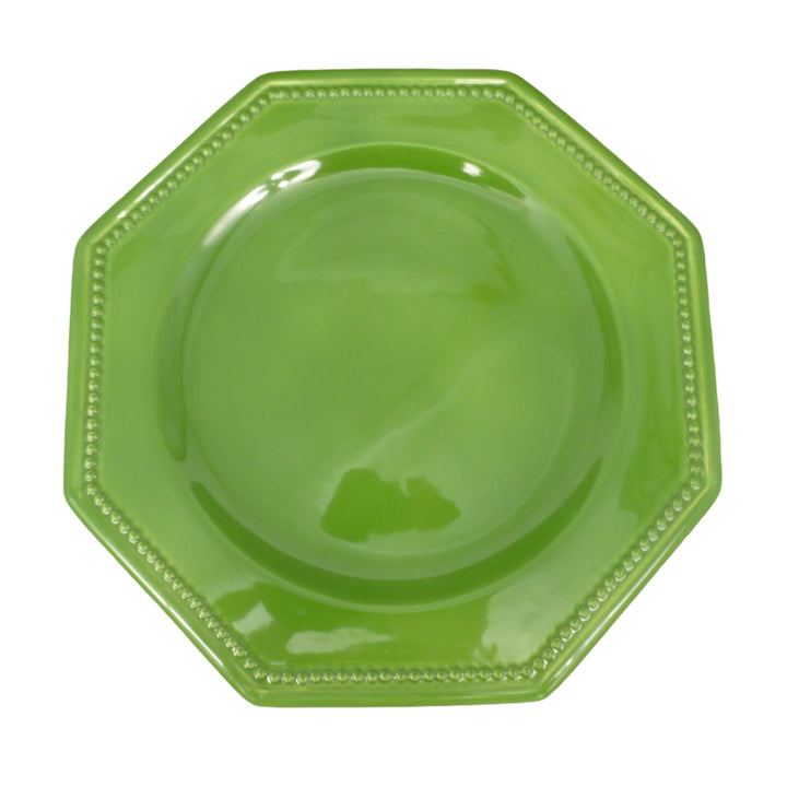 <tc>Assiette octogonale perle en vert</tc>