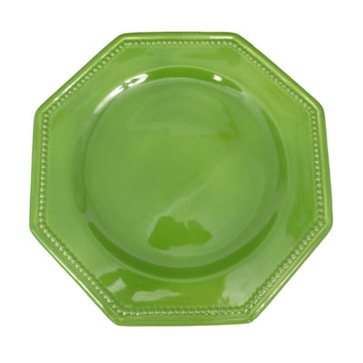 Octogonale perle Plate in green