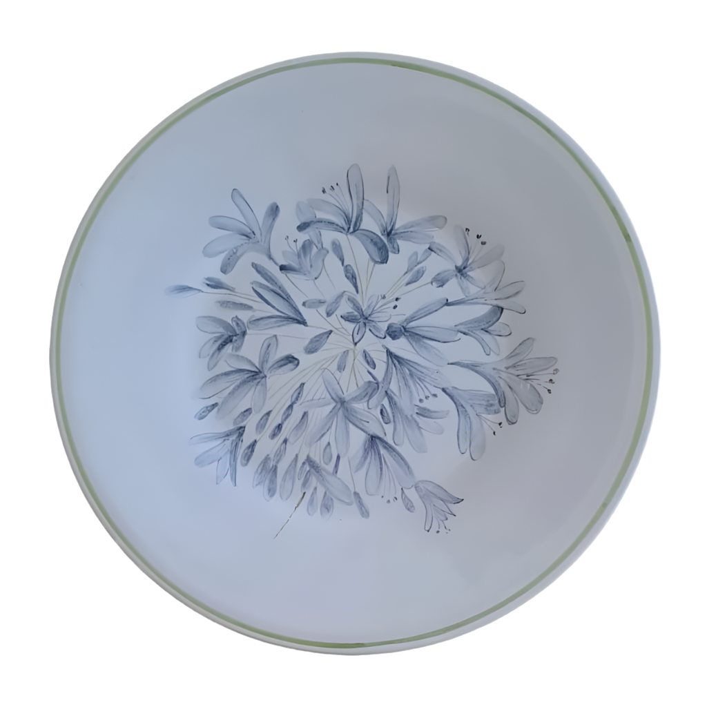 Plain edge plate with Agapathus hand painted motif