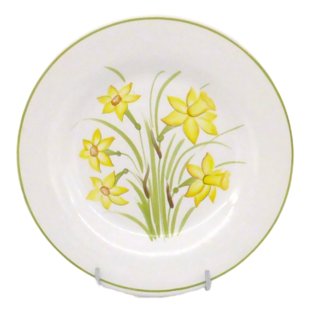 Plain Rim plate with Fleurs des Champs Daffodil hand painted decoration