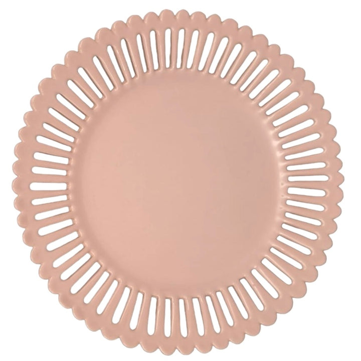 Straight openwork Bourg-Joly plate in pink