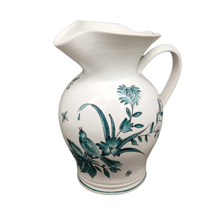 Tricorne jug with St Omer monochrome turquoise decor