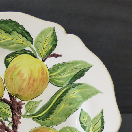 Feston Plate with hand painted Pouplard Pomme decoration