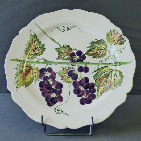 Feston Plate with hand painted Pouplard Raisin decoration