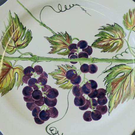 Feston Plate with hand painted Pouplard Raisin decoration