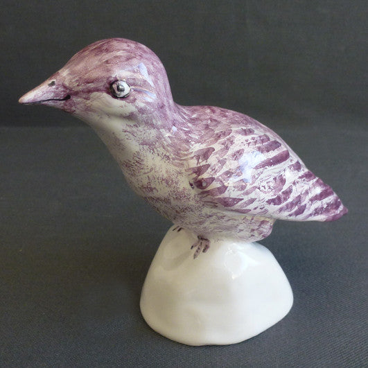Earthenware Nuthatch on a white stand