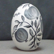 Egg with Antique Fruits monochrome grey hand painted decoration