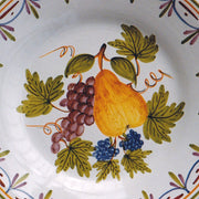 Bord Uni plate with Antique fruits 76 hand painted decoration