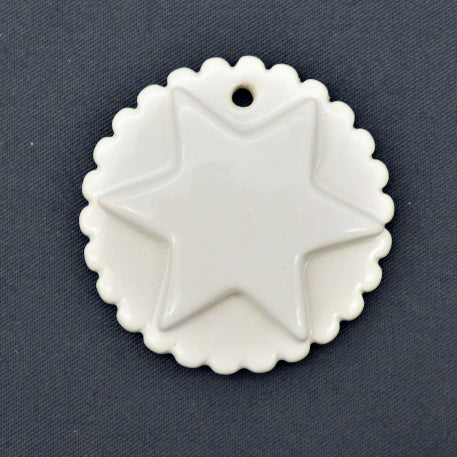 Earthenware Bourg-Joly Star disc ornament