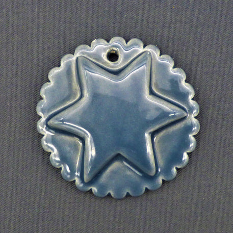 Earthenware Bourg-Joly Star disc ornament