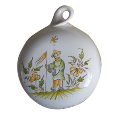 Earthenware Boule ornament with Moustiers polychrome decoration