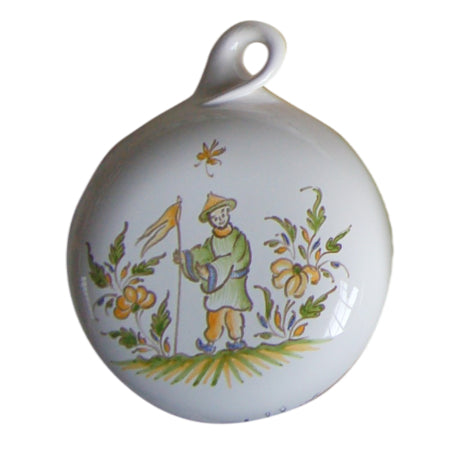 Earthenware Boule ornament with Moustiers polychrome decoration