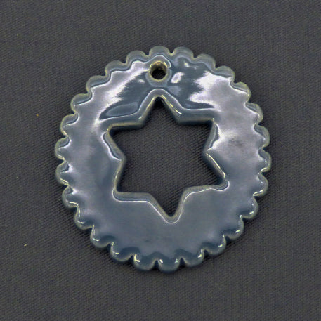 Earthenware Bourg-Joly openwork star disc ornament