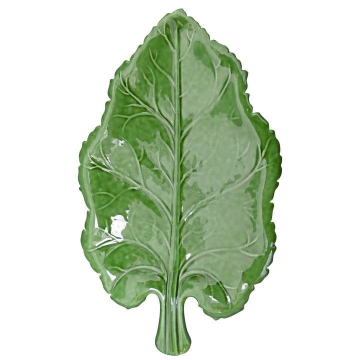 Cabbage leaf plate in leaf green