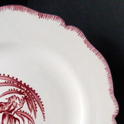 Feston plate with hand painted Chinoiserie 6 'The Thinker' monochrome Raspberry decoration