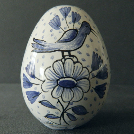 Egg with Delft monochrome blue hand painted decoration