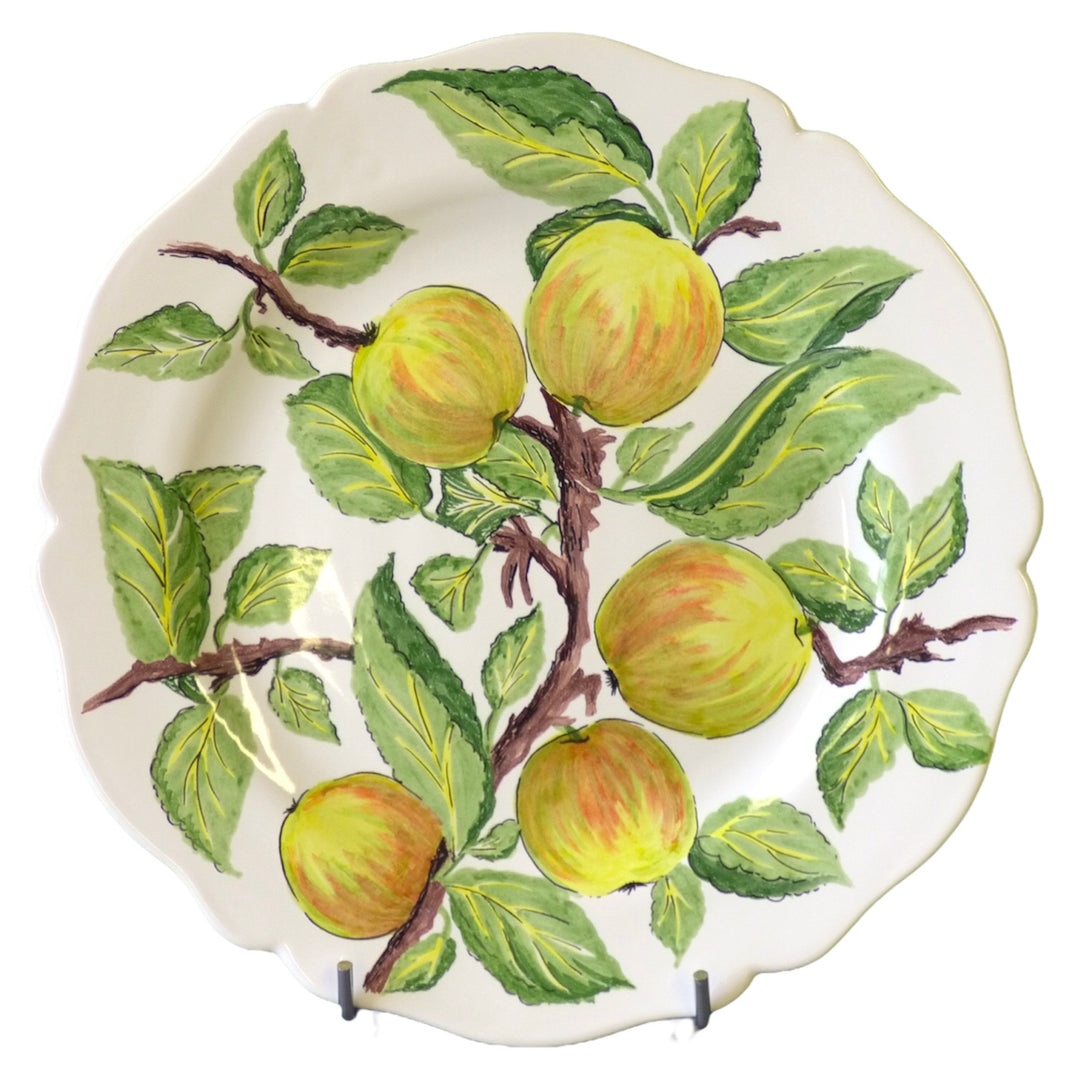 Feston plate with Pouplard Peach hand painted decoration