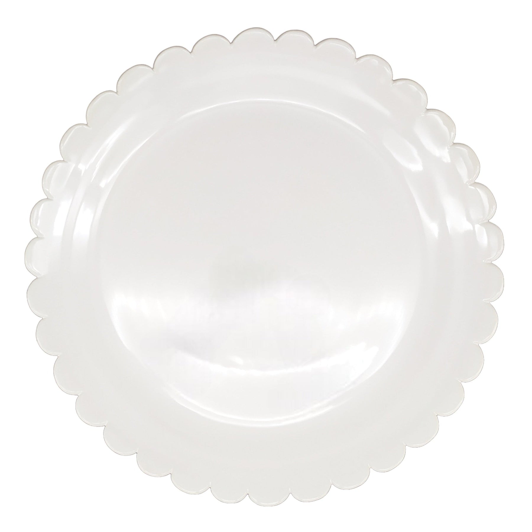 Scalloped White Ceramic Serving Platter Bourg Joly Malicorne