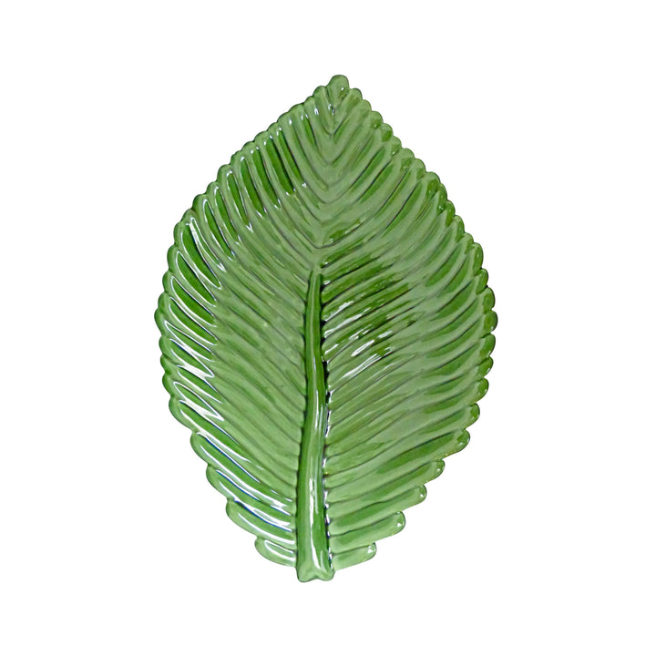 Medium Ribbed leaf plate in leaf green