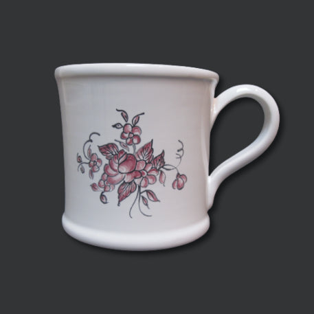 Mug with Strasbourg Fleurs 2 Pink hand painted decoration