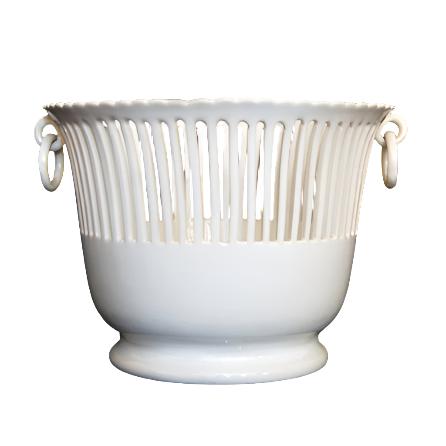 Openwork Bourg-Joly footed planter with rings