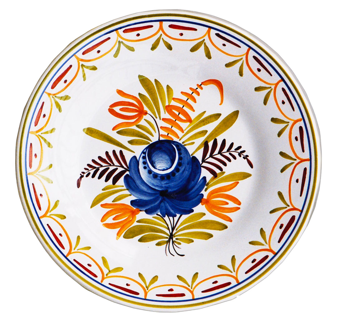 Plain Rim Plate with Antique Flowers 92 hand painted decoration