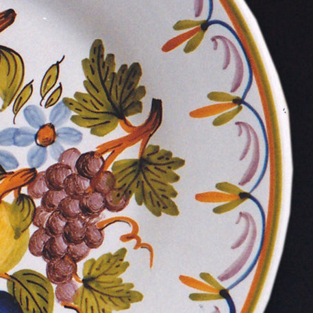 Plain Rim plate with Antique Fruits 1 hand painted decoration