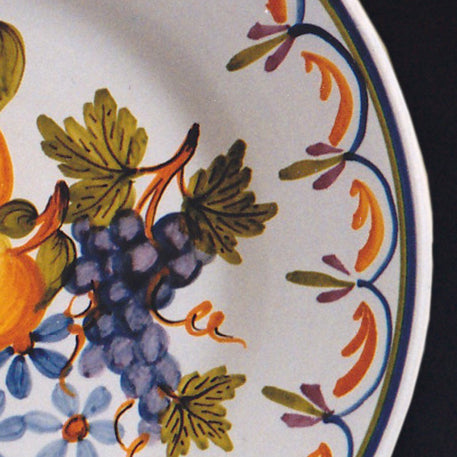 Plain Rim plate with Antique Fruits 69 hand painted decoration
