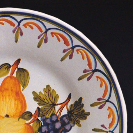 Plain Rim plate with Antique Fruits 69 hand painted decoration