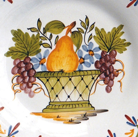 Plain Rim plate with Antique Fruits 72 hand painted decoration