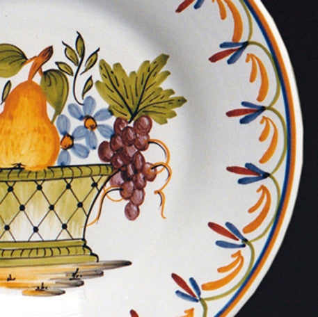 Plain Rim plate with Antique Fruits 72 hand painted decoration