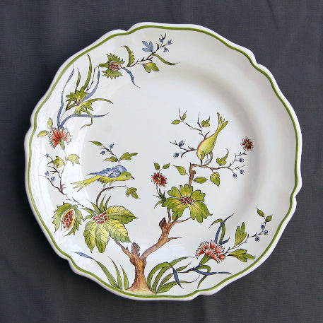 Rond Festons serving plate with St Omer polychrome hand painted decoration