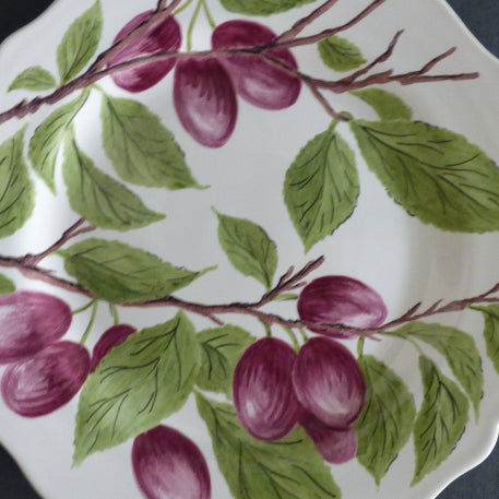 Feston Plate with hand painted Pouplard Prune decoration