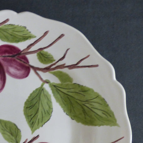 Feston Plate with hand painted Pouplard Prune decoration