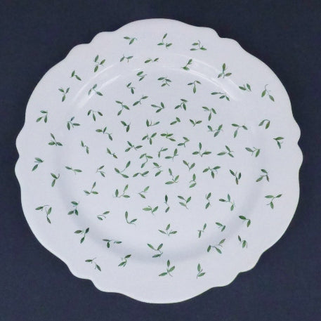 Feston plate with Semis Green hand painted decoration