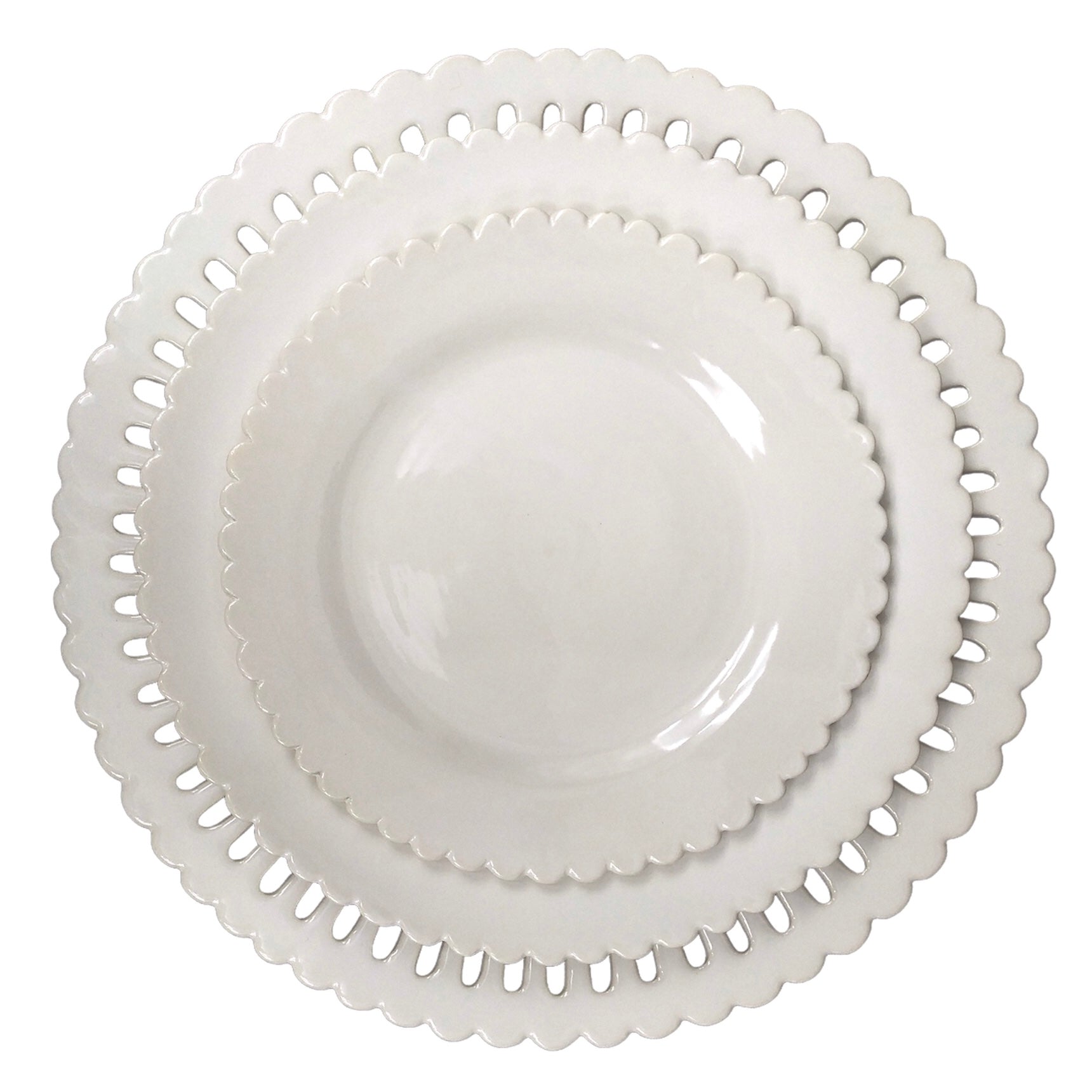Bourg-Joly White Scalloped Ceramic Plate – Bourg-Joly Malicorne