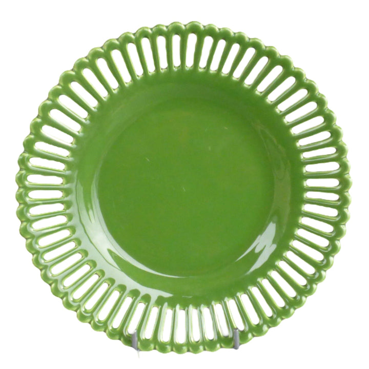 Straight openwork Bourg-Joly plate in leaf green