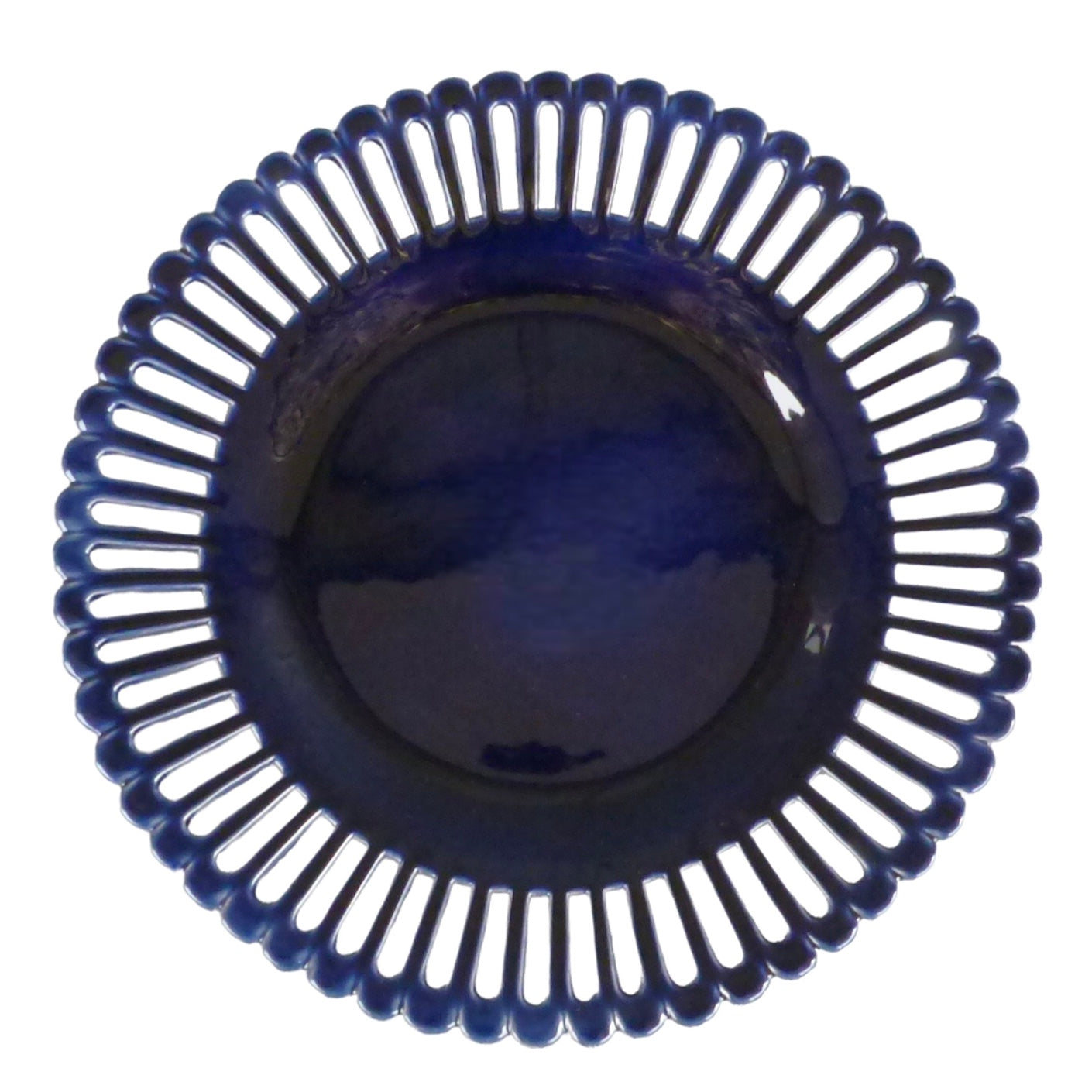 Straight openwork Bourg-Joly plate in navy blue – Bourg-Joly Malicorne