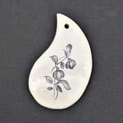 Earthenware Virgule ornament with hand painted decoration