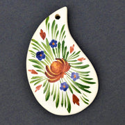 Earthenware Virgule ornament with hand painted decoration