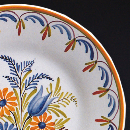 Bord Uni Plate with hand painted Antique Fleurs 91 decoration