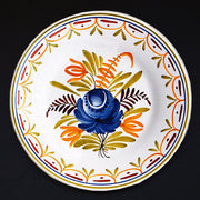 Bord Uni Plate with hand painted decoration Antique Fleurs 92
