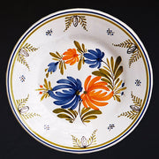 Bord Uni Plate with hand painted decoration Antique Fleurs 93