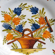 Bord Uni Plate with hand painted decoration Antique Fleurs 95