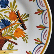 Bord Uni Plate with hand painted decoration Antique Fleurs 95
