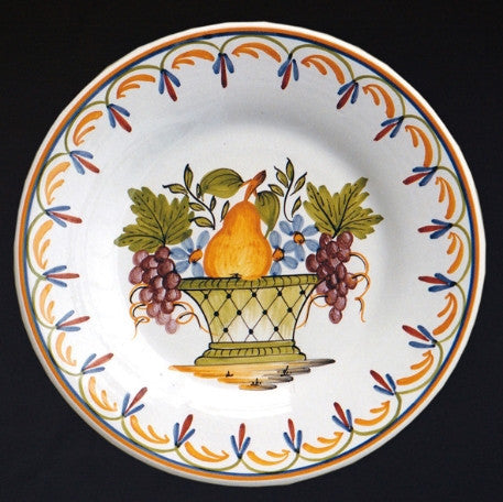 Bord Uni plate with Antique fruits 72 hand painted decoration