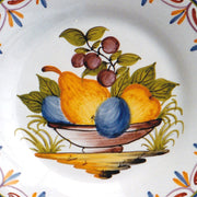 Bord Uni plate with Antique fruits 73 hand painted decoration