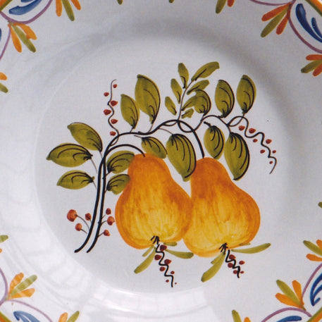 Bord Uni plate with Antique fruits 74 hand painted decoration
