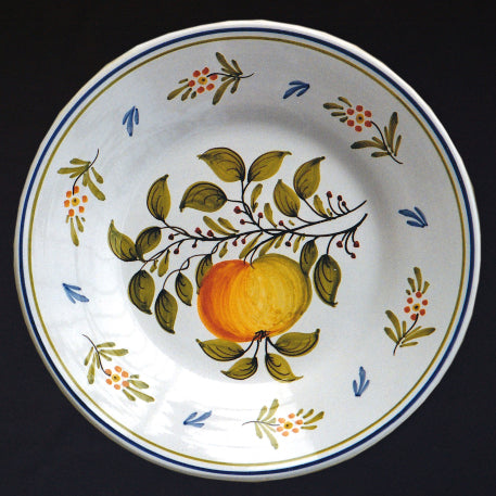 Bord Uni plate with Antique fruits 75 hand painted decoration